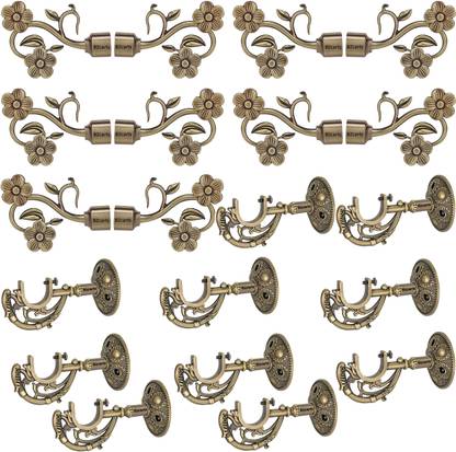 Bzcarts Beige Curtain Knobs, Curtain Rods, Rod Rail Bracket, Curtain Hooks