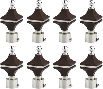 ZYREX Black Rod Rail Bracket, Curtain Knobs Metal