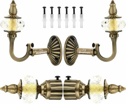 Shopimart Gold Rod Rail Bracket Metal