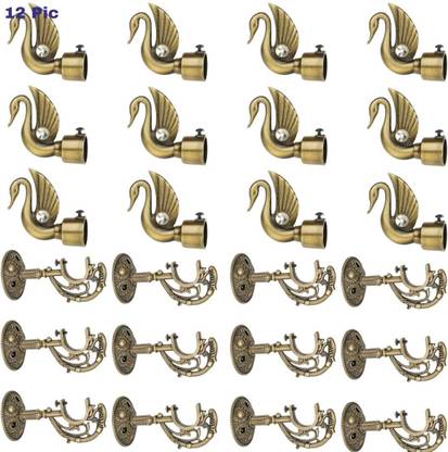 ZAPEX Gold Rod Rail Bracket, Curtain Knobs Metal