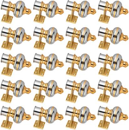 Ghazian Silver, Gold Curtain Knobs, Rod Rail Bracket Metal