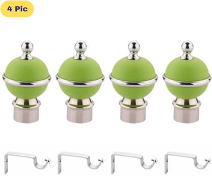 ZAPEX Green Rod Rail Bracket, Curtain Knobs Metal