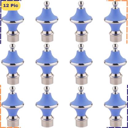 ZAPEX Light Blue Rod Rail Bracket, Curtain Knobs Metal