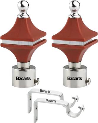 Bzcarts Maroon Curtain Knobs, Rod Rail Bracket, Curtain Hooks Metal