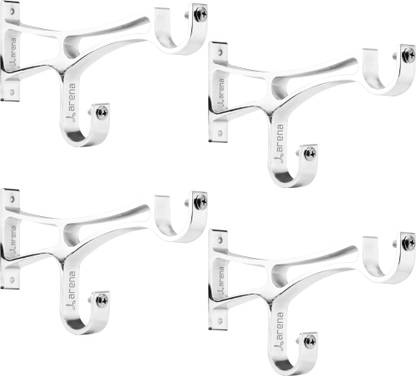 Arena Silver Rod Rail Bracket, Curtain Hooks, Curtain Knobs Metal
