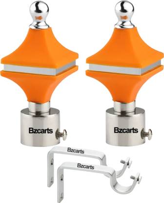 Bzcarts Orange Curtain Knobs, Rod Rail Bracket, Curtain Hooks Metal
