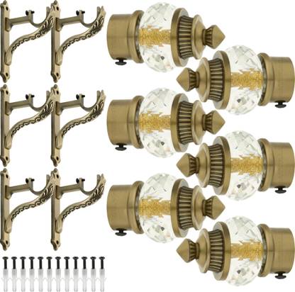 NATURAL Beige Curtain Knobs Metal