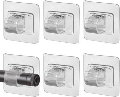 QXORE White Curtain Hooks, Rod Rail Bracket