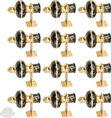 Sun Shield Black, Gold Curtain Hooks Metal