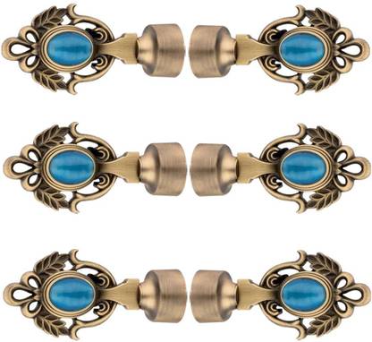 Ferio Gold Curtain Knobs, Rod Rail Bracket, Curtain Hooks Metal