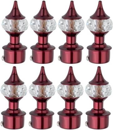 Ghazian Maroon Curtain Knobs, Rod Rail Bracket Metal