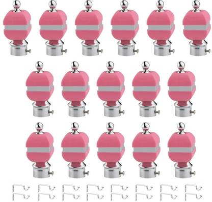 ZAPEX Pink Rod Rail Bracket, Curtain Knobs Metal