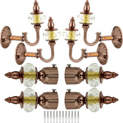 NATURAL Brown Curtain Knobs Metal