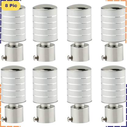ZAPEX Silver Curtain Knobs, Rod Rail Bracket Metal