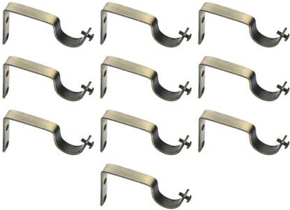 METZO Brown Curtain Knobs, Rod Rail Bracket Metal