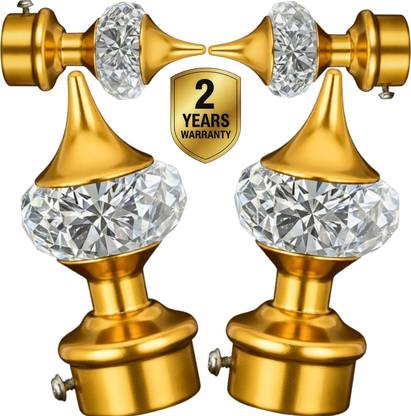 Ghazian Gold Curtain Knobs, Rod Rail Bracket Metal