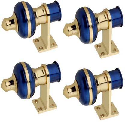 GROWNIX Blue Curtain Hooks, Curtain Knobs, Rod Rail Bracket, Curtain Rings, Curtain Rods Metal