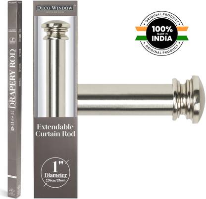 Deco Window Silver Curtain Rods Metal