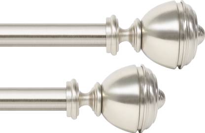 Deco Window Silver Curtain Rods Metal