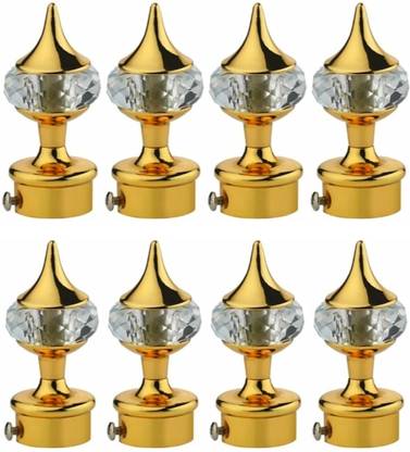 Ghazian Gold Curtain Knobs, Rod Rail Bracket Metal