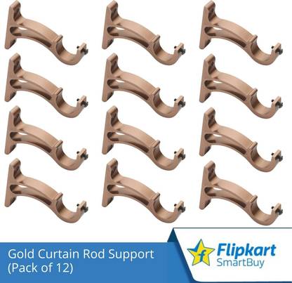 Flipkart SmartBuy Brown Curtain Knobs, Rod Rail Bracket Metal