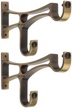 Arena Brown Rod Rail Bracket, Curtain Hooks, Curtain Knobs Metal