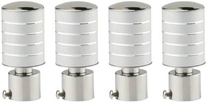 METZO Silver Rod Rail Bracket, Curtain Knobs Metal