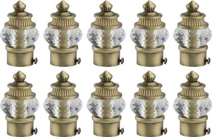 METZO Gold Curtain Knobs, Rod Rail Bracket Metal