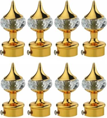 Worldson Gold Rod Rail Bracket, Curtain Knobs Metal