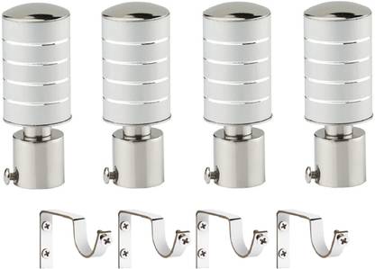 LEEZEN Architectural Hardware White Rod Rail Bracket, Curtain Hooks, Curtain Rings, Tieback Hook Metal