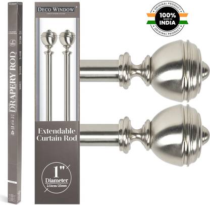 Deco Window Silver Curtain Rods Metal