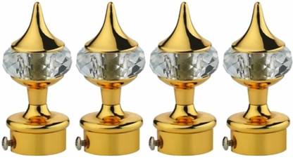 HELENSON Gold Curtain Knobs, Rod Rail Bracket Metal