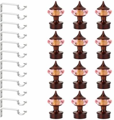 Panthera Pink Rod Rail Bracket, Curtain Knobs Metal