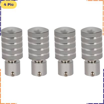 ZAPEX Grey Rod Rail Bracket, Curtain Knobs Metal