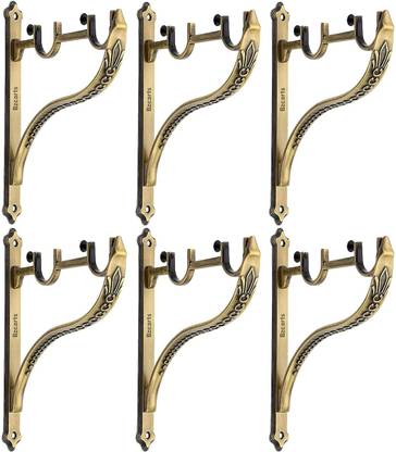 Bzcarts Brown Curtain Hooks, Curtain Knobs, Curtain Rings, Rod Rail Bracket, Curtain Rods Metal