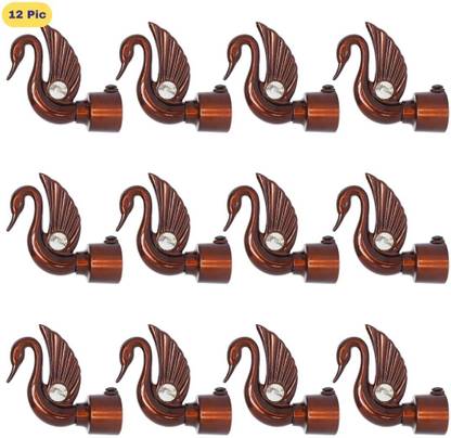 ZAPEX Brown Rod Rail Bracket, Curtain Knobs Metal