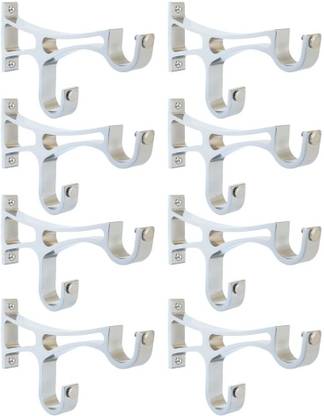 Spotbia Silver Rod Rail Bracket, Curtain Knobs Metal