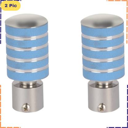 ZAPEX Light Blue Rod Rail Bracket, Curtain Knobs Metal