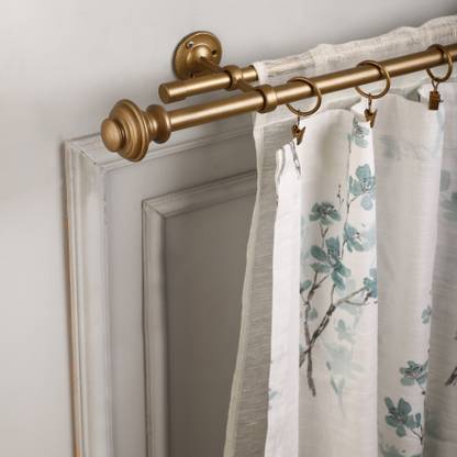 THE DECOR MART Gold Curtain Rods Metal