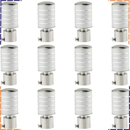 ZAPEX Silver Curtain Knobs, Rod Rail Bracket Metal