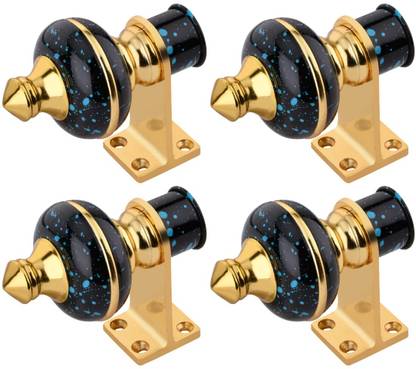 Decuds Light Blue Curtain Hooks, Curtain Knobs, Rod Rail Bracket Metal