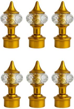IRONCART Gold Curtain Knobs, Rod Rail Bracket Metal