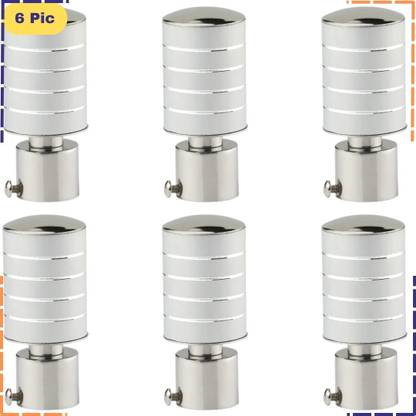 ZAPEX Silver Curtain Knobs, Rod Rail Bracket Metal