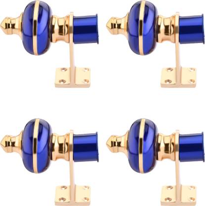 Harigario Blue, Gold Curtain Hooks, Rod Rail Bracket Metal