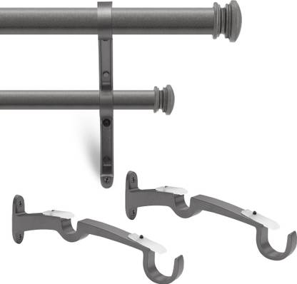 Deco Window Grey Curtain Rods Metal