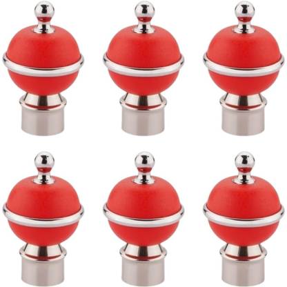 ZYREX Red Rod Rail Bracket, Curtain Knobs Metal