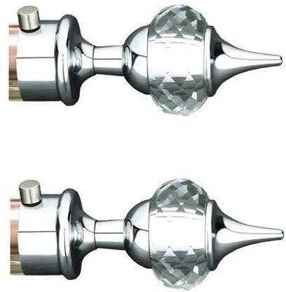 Siyara Silver Curtain Hooks, Curtain Knobs, Curtain Rods, Rod Rail Bracket Metal