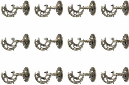 GLOXY Gold Rod Rail Bracket, Curtain Knobs, Curtain Hooks, Curtain Rods Metal