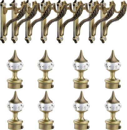 Plantex Gold Curtain Hooks, Curtain Knobs, Curtain Rods, Rod Rail Bracket