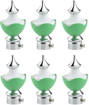 ZYREX Green Rod Rail Bracket, Curtain Knobs Metal